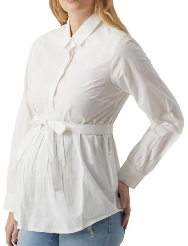 MAMALICIOUS Mama Licious Female Blouse Maternity Shirt, snow white, M