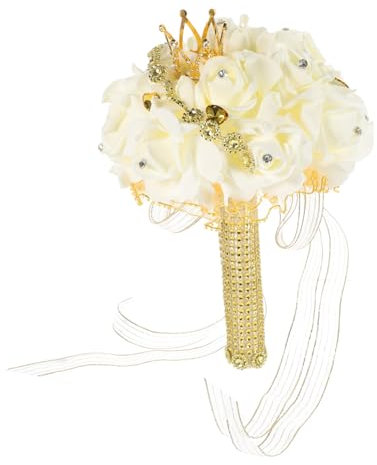 MAGICLULU Künstlicher Brautstrauß Aus Seidenblumen Eleganter Hochzeitsblumenstrauß Für Brautjungfern Und Hochzeitsfeiern Für Braut Verlobung Dekoration