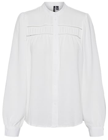 Vero Moda Camiseta de Manga Larga para Mujer Vmemma LS LS, Blanco Nieve., M
