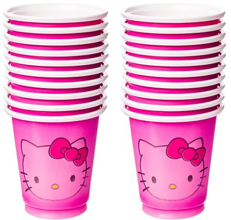 Silver Buffalo Lot de 20 mini gobelets en plastique Hello Kitty Face de 60 ml en stock aujourd'hui.