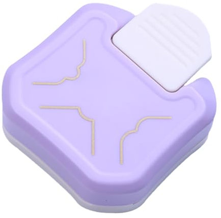 Dekaim 3-in-1 Papier-Eckenschneider, Mehrere Winkel, Manueller Muster-Eckenstanzer, DIY-Lochstanzer(Lila)