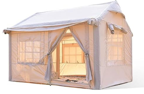 SMoonga Aufblasbares Campingzelt mit Luftpumpe, Freizeit im Freien, 4,8 m², wasserdicht, großes Oxford-Zelt für 4–6 Personen, einfacher Aufbau, zum Angeln, Camping und Wandern, 1803865