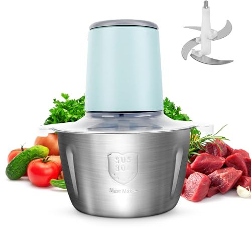 Grinder for Kitchen, Vegetable Chopper Electric 2L, Mini Chopper, Food Processor 4 Stainless Steel Blades for Chopping Meat,Onion,Vegetables,Fruit,Electric Choppers for Kitchen, Meat Choppers