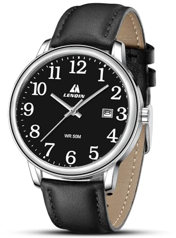 Herren Uhr Uhren Herren Analog Quarzuhr Wasserdicht Armbanduhr Herren Easy Reader 38mm Erweiterungs Band Fashion Business Armbanduhr mit Datum