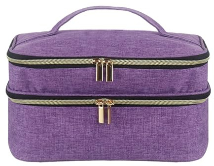 Empty Sewing Boxes with Compartments, Portable Sewing Bag Sewing Tools Organizer, Double Layer Sewing Accessories Organiser, Sewing Supplies Storage Bag for Thread, Needles, Buttons and Measuring Tape