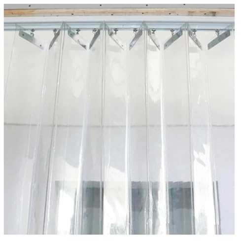 Qulamrdk Rideau À Lanières en PVC Industriel - Lamelles Verticales Pliables Et Coulissantes pour Garage et Débarras (1.25x2m)