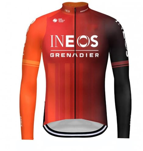 RDCYCLIST 2024 Winter Thermofleece Wärmer Pro Team INEOS GRENADIER Langarm-Radtrikot für Männer, schnelltrocknende Rennradjacke Fahrradbekleidung (XL)