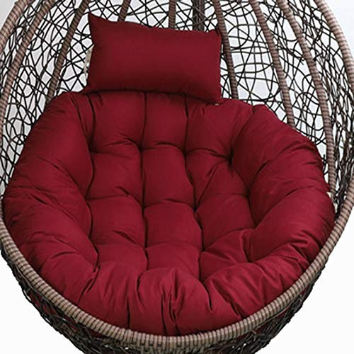 BDSHGRDH Schaukelstuhl Kissen， Waschbares, großes, Dickes Hängestuhlkissen for Schaukelstühle, Stuhlpolster for drinnen und draußen, Gartenstühle(Wine Red)