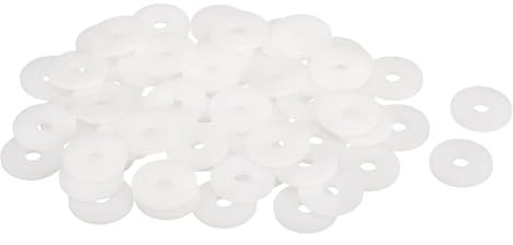 QUARKZMAN Rondelles Plates en Nylon M5 5x20x2mm(IDxODxÉp) Blanc 60Pcs | Rondelle Lisse Joints en Plastique Joint d'Étanchéité Entretoise Bague