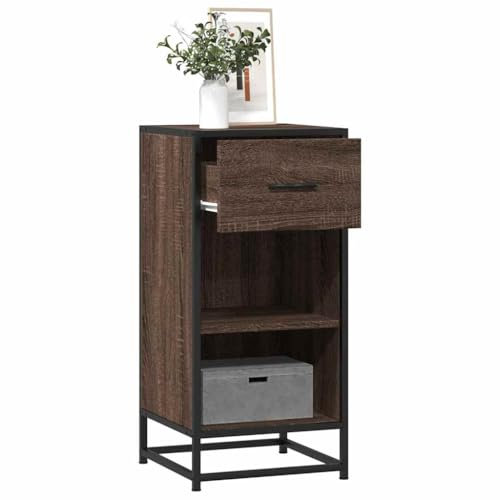 ShGaxin Sideboard Braun Eichen-Optik 35,5x35x76 cm Holzwerkstoff Metall, Kommode Schlafzimmer, Kommoden & Sideboards, Wohnzimmerschrank, Flur Kommode, Zimmer Möbel - 848958