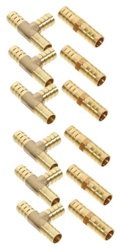 Zerodeko 2 Sätze Rohrverbinder Schlauchkupplung Schlauchanschlüsse druckluftanschluss regentonne schlauchanschluss Quetschverschraubung aus Messing Quetschfittings aus Messing Kupfer Golden