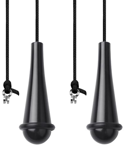 TXErfolg 2 Pack Bathroom Light Pull Cord Handle Black with 150cm Long Nylon | Teardrop Pendant Weight Connector,String Extension Connector for Bathroom Toilet Ceiling Light Fan Blind