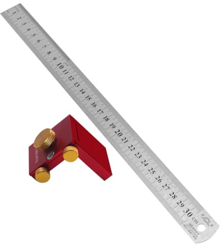 Juqoyue Steel Ruler Scribing Positioning Block,Aluminum Angle Scriber Line Marking Gauge,DIY Carpentry Scriber Measuring Locator