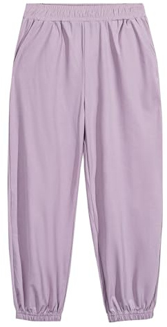 Rolanko Pantaloni da Jogging per Bambine, Pantaloni Sportivi da Bambino e Ragazzo con Elastico in Vita Traspiranti Setosi ad Asciugatura Rapida con Tasche, Viola, Taglia: 8-9 Anni/140