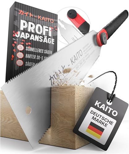 KAITO® Profi Japansäge Zugsäge japanische Säge Holz für Gewerbe & Heimwerk Handsäge Holzsäge Feinsäge (Ryoba/Säge)