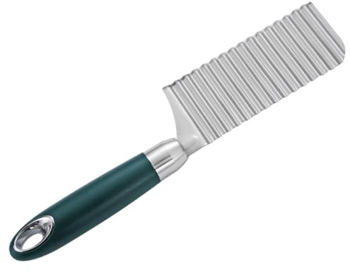 GALPADA Cortador de Patatas Ondulado Acero Inoxidable, Cuchillo de Cocina Filo Dentado, Mango Ergonómico, para Verduras y Frutas, Utensilio de Cocina Doméstica Profesional