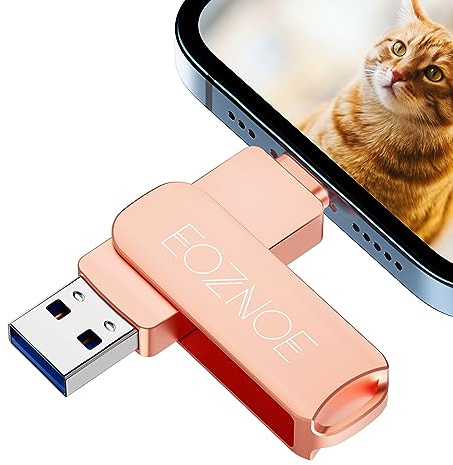 EOZNOE 128GB USB Stick Phone Speicherstick von mehr Fotos und Videos. | 3-in-1 USB Stick mit 3 Anschlüssen, Externer Speicher Foto Stick aus Metall für Phone,Kompatibel mit Phone/Android/PC