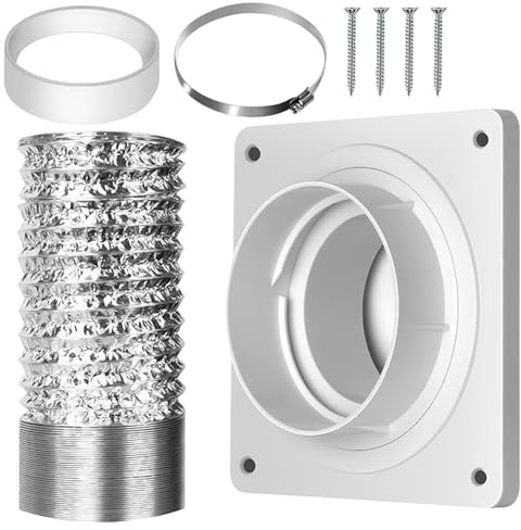 Lnhgh Tuyau d'Évacuation Sèche-Linge, Connecteur Murale Portable pour Évacuation Climatiseur avec Tuyau, de Remplacement Murale pour Pièces d'Évacuation de Ventilateurs Plafond Cuisine Salle de Bain