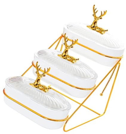 Dry Fruit Tray Serving Container Food Storage Tray for Cupcake Cookies Party 3 Tier