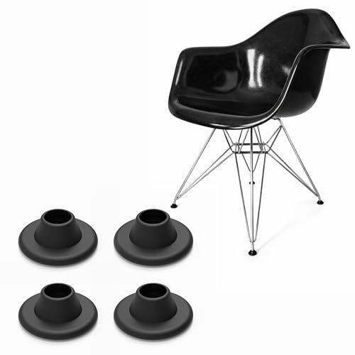 Sintrix Fab Set di 4 feltrini di ricambio compatibili con sedie Eames Eiffel/DAR Style – feltrini elastici in plastica per testa a sfera vintage 10,2 mm (13/32) – Protezione del pavimento per parquet