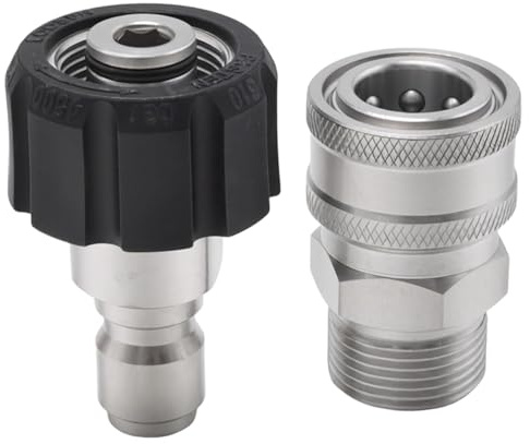 MospdyGear Schnellkupplungsadapter aus Edelstahl, Adapter von M22 auf 1/4-Zoll für Hochdruckreiniger, zum Anschluss von Hochdruckreiniger-Pistolen und -Schläuchen