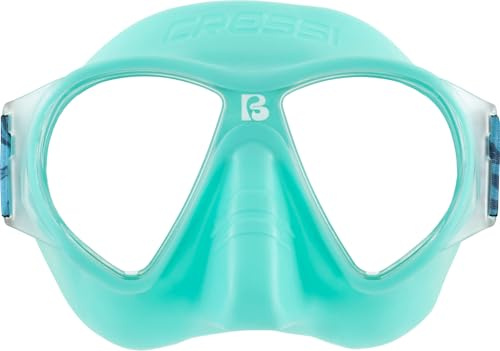 CRESSI Desde 1946 - Force Mask - Máscara con Lentes de Policarbonato y Facial TPR para Buceo, Natación en Superficie y Vacaciones en la Playa - Verde_Correa elástica Negra - Talla Única