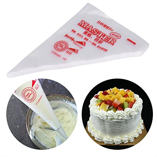 100 mangas pasteleras de plástico de grado alimenticio, reutilizables, antideslizantes, extra gruesas, para decorar pasteles, glaseado, herramienta de repostería DIY, aptas para boquillas de todos los