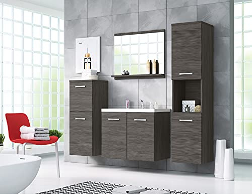 PIASKI Ensemble de meubles de salle de bain Roma, ensemble de meubles de salle de bain avec lavabo inclus, meubles de salle de bain suspendus, meubles modernes (Bodega) MALO001