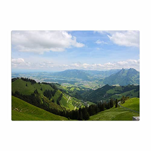 Vero Home 18103 Glas-Schneidebrett | Motiv Natur Berg-Panorama | rutschfest, kratzfest und lebensmittelecht | Maße: 39 x 29 cm