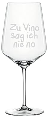 Spiegelau & Nachtmann Style Weinglas 630ml mit Gravur Zu Vino sag ich nie no - Witziges Geschenk für Weinliebhaber - Glas mit Spruch - Geburtstagsgeschenk für Sie & Ihn (Zu Vino)