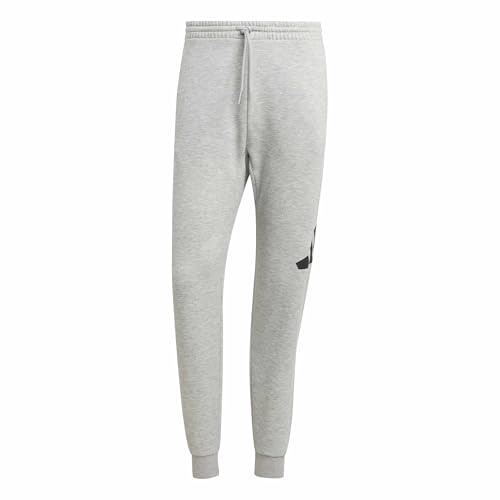 adidas Uomo Essentials Big Logo Fleece Pant Cuffed, Medium Grey Heather/Black, S