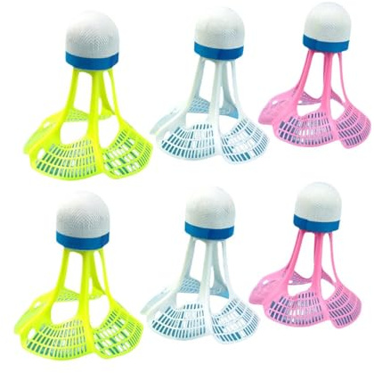 Aymzbd 6 Stück Badminton Federbälle Badminton Bälle für Training Praxis Spiel