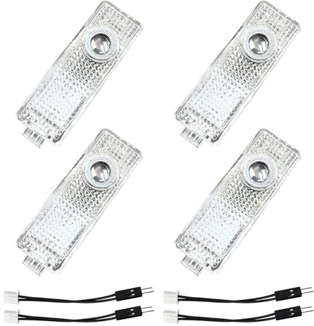 Krewua 4 Pezzi Confezione da Quattro Luci per Porte Auto Illuminazione di Accesso Auto Accessorio per Serie 1 2 3 4 5 6 7 Logo Proiettore Luci per Porte Auto per X1 X2 X3 X4 X5 X6 X7, Luce Molto Bello