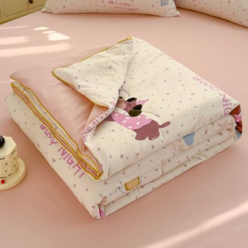PEIHUODAN Summer Quilt Lightweight Breathable Children Boys Girls Adult Simple Graffiti Bedding Bedspreads Sheet Microfiber Quilted Duvet,Cooling Blanket for Single/Double Bed (Color 1,200x230 cm)
