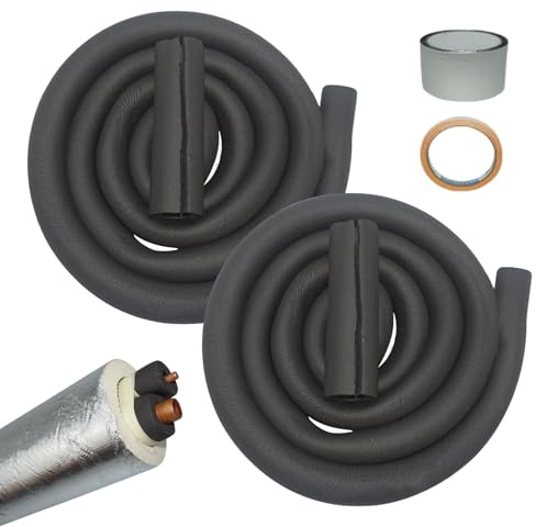 HVAC-Rohrisolierung, Gummi-Rohrisolierung, wetterfeste Thermohülse, vorgeschnitten, 3 m lang, 0,9 cm dick, für Winter, Frost, Dachrinne, Pool, K, Flügel, Heimtoilette