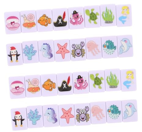 CORHAD Spelare Mahjong Block Brickor Spel för Vuxna och Pojke Flicka Portabel Mahjongg med Havsdjur Mönster för Familjesammankomster Jul Nyår och Semester