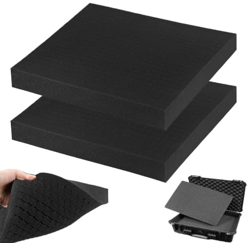 CAAGGMM Rasterskum, 2 stycken 400 x 300 x 50 mm skumplatta, skum, skuminsats verktyg, justerbart verktygsinlägg, för gör-det-själv-förpackningar, svart
