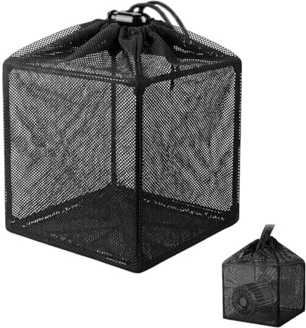 HXSYKJDM Teichfilterbox - 25x25x25cm Netz-Teichpumpe Filterbeutel, grober Schmutzschutz für Tauchpumpen, Koiteich & Wassergartenzubehör, Schwarz