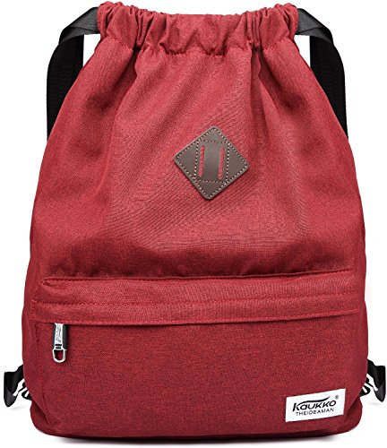 KAUKKO Beutel Rucksack Hipster Kordelzug Turnbeutel Gymsack mit Innentasche Sportbeutel für Damen & Herren, 21L