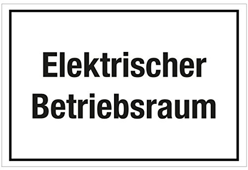 WANDKINGS Hinweisaufkleber für den Innen- und Außenbereich - Elektrischer Betriebsraum - 20x15 cm - Aufkleber ohne Schild