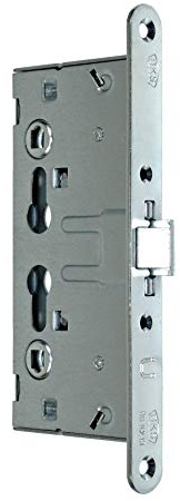BKS FH Türschloss/Stahltürschloss/Einfallenschloss DO 9.2, Dornmaß 65mm, Entfernung: 72mm, Stulp: 24x235mm abgerundet, DIN Links/Rechts verwendbar, incl. SN-TEC® Montageset