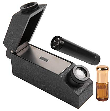 Edelsteinrefraktometer, RHG181 1.30-1.81 Schmuck Professionelle Hochpräzise Edelsteinerkennung Tragbares Gemological Gemelogy Refraktometer mit Elektrischer Taschenlampe, Index Fluid für Gemologen