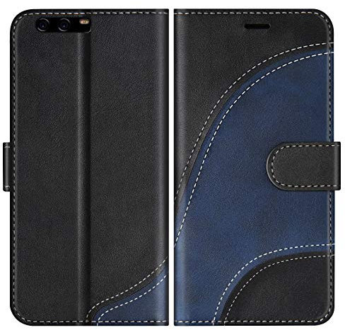 BoxTii Funda para Huawei P10, Funda de PU Cuero para Huawei P10, Magnético Carcasa Libro con Ranuras para Tarjetas, Negro