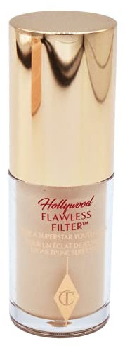 Charlotte Tilbury Mini Hollywood Flawless Filter, Travel Size, 2 Fair - Customizable Face Liquid Makeup Booster, Tinted Primer, Foundation, Highlighter, Moisturizer