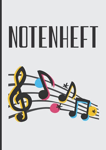 Notenheft: Musik Notenblätter blanko, 12 Systeme, Lineatur 14 ohne Hilfslinien