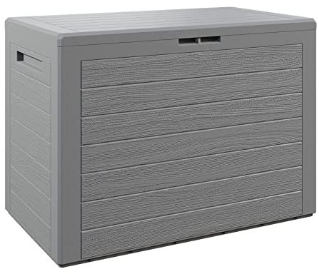 Casaria® Baule da Giardino Lille 190 L Effetto Legno Orgenizer Box Giocattoli 78x44x55cm Multibox Impermeabile Esterni