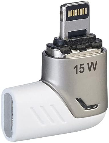 Callstel Lightning-kompatibler 90°-USB-C-Schnell-Ladeadapter, magnetisch, 15 W