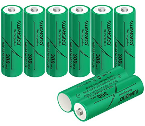 Batterie ricaricabili AA 300mAh, HR6 per luci solari da esterno da giardino,pre-caricate,confezione da 8