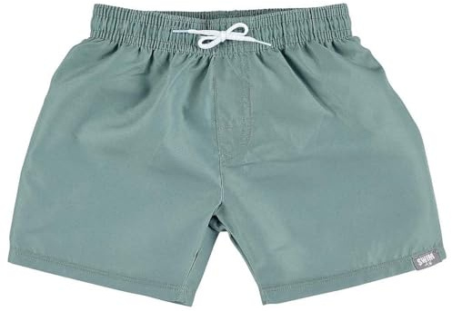 Sterntaler Badeshorts Uni – UV-Schutz 50+ Schwimmhose – Jungen Beachwear schnelltrocknend – Baby Badehose mit Windeleinsatz bis Größe 86/92 und verstellbarem Kordelzug im Bund,mattgrün, Größe 80