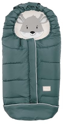 Nuvita 9605 Junior Cuccioli | Sacco Universale per Passeggino con Animaletti | Perfetto per Bambini da 6 a 36 Mesi (100 cm) | Resistente al Freddo fino a -13°C | Verde Moovo